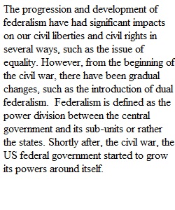 Federalism and Civil Liberties Assignment
